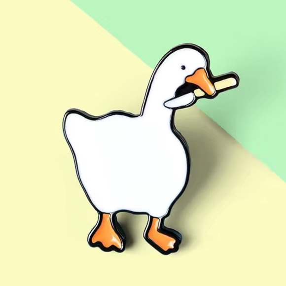 3/$25 Duck with Knife Pin Badge Brooch - Picture 3 of 7